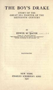 Cover of: The boy's Drake by Edwin M. Bacon