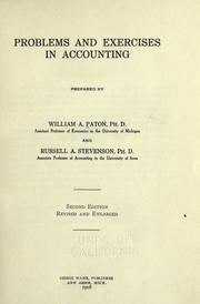 Cover of: Problems and exercises in accounting by Paton, William Andrew, Paton, William Andrew