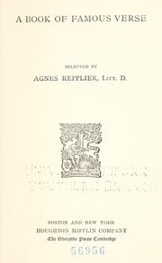 Cover of: A book of famous verse by Agnes Repplier
