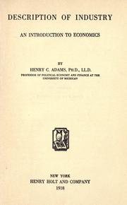Cover of: Description of industry