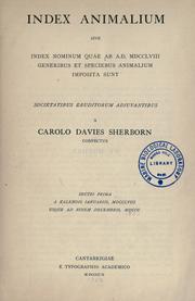 Cover of: Index animalium by Charles Davies Sherborn