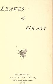 Cover of: Leaves of Grass by Walt Whitman