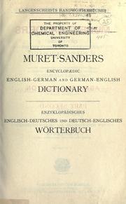 Muret-Sanders Enzyklop©·adisches englisch-deutsches und deutsch-englisches W©·orterbuch by Eduard Muret