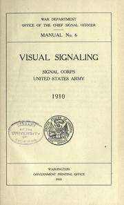 Cover of: Visual signaling by United States. Army. Signal Corps.
