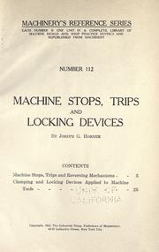 Cover of: Machine stops, trips and locking devices