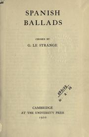 Cover of: Spanish ballads. by Guy Le Strange