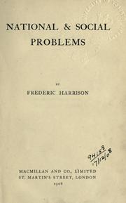 Cover of: National and social problems. by Frederic Harrison