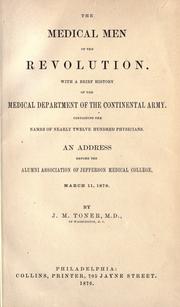 The medical men of the revolution by Joseph M. Toner