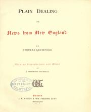 Cover of: Plain dealing, or, News from New England