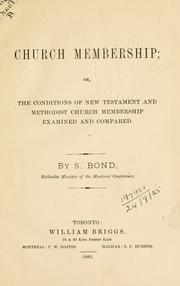 Cover of: Church membership by S. Bond