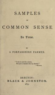 Samples of common sense in verse by John Watson