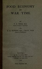 Cover of: Food economy in war time. by Thomas Barlow Wood