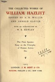 Cover of: Collected works by William Hazlitt