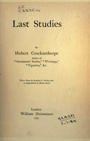 Cover of: Last studies