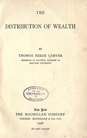 Cover of: The distribution of wealth by John Rogers Commons