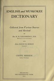 Cover of: English and Muskokee dictionary