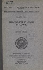 Cover of: The strength of I-beams in flexure