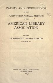 Cover of: Proceedings. by American Library Association, American Library Association