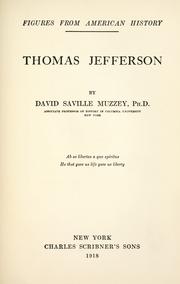 Cover of: Thomas Jefferson by Muzzey, David Saville, Muzzey, David Saville