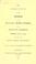 Cover of: The substance of the speech of the Right Hon. Henry Dundas, in the House of Commons, Tuesday, June 16, 1795, on opening the East India budget.