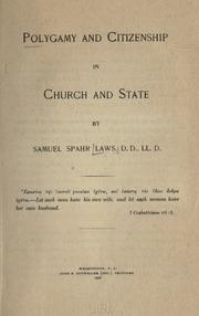 Cover of: Polygamy and citizenship in church and state