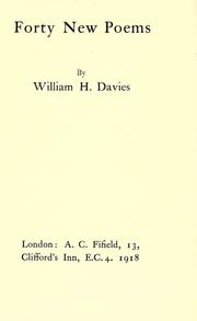 Cover of: Forty new poems by W. H. Davies