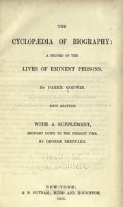 Cover of: Cyclopedia of biography: a record of the lives of eminent persons.