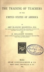Cover of: The training of teachers in the United States of America