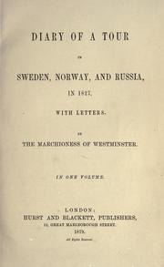 Cover of: Diary of a tour in Sweden, Norway, and Russia, in 1827, with letters.