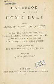 Cover of: Handbook of Home rule, being articles on the Irish question