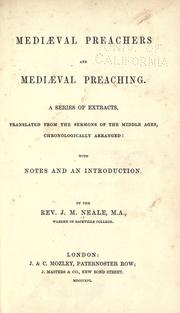 Cover of: Medi℗æval preachers and medi℗æval preaching. by John Mason Neale