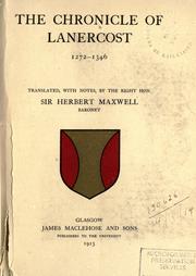 Cover of: The Chronicle of Lanercost, 1272-1346 by by Sir Herbert Maxwell.