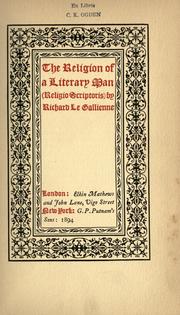 Cover of: The religion of a literary man. by Richard Le Gallienne