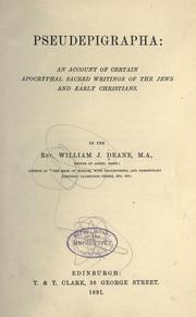 Cover of: Pseudepigrapha by W. J. Deane