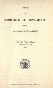 Cover of: Report of the Commissioner of Indian Affairs to the Secretary of the Interior