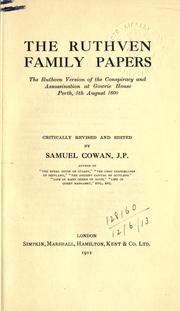 Cover of: The Ruthven family papers by Cowan, Samuel