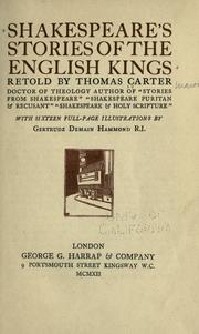 Cover of: Shakespeare's stories of the English kings by Thomas Thellusson Carter