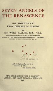 Cover of: Seven angels of the renascence by Bayliss, Wyke Sir