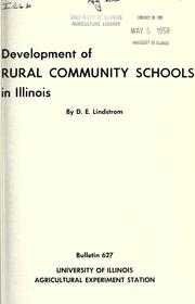 Cover of: Development of rural community schools in Illinois
