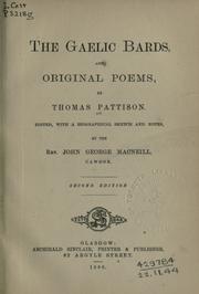 Cover of: The Gaelic bards, and original poems