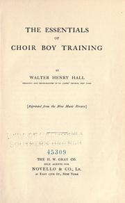 Cover of: The essentials of choir boy training