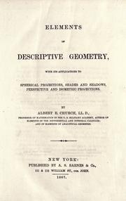 Cover of: Elements of descriptive geometry by Church, Albert E.