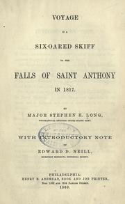 Voyage in a six-oared skiff to the Falls of Saint Anthony in 1817 by Stephen Harriman Long