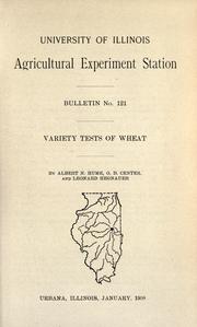 Cover of: Variety tests of wheat