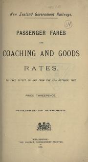 Cover of: Passenger fares and coaching and goods rates by New Zealand. Railways Dept.