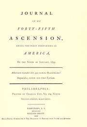 Cover of: Journal of my forty-fifth ascension: being the first performed in America, on the ninth of January, 1793 ...