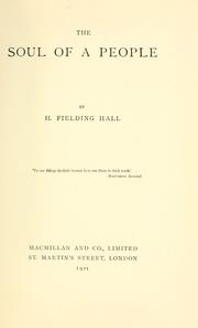 Cover of: The soul of a people. by H. Fielding