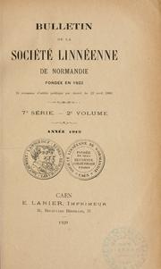Cover of: Bulletin de la Société linnéenne de Normandie by Société linnéenne de Normandie
