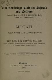 Cover of: Micah: with notes and introduction.