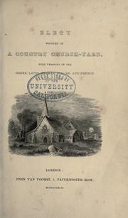 Cover of: Elegy written in a country church-yard by Thomas Gray